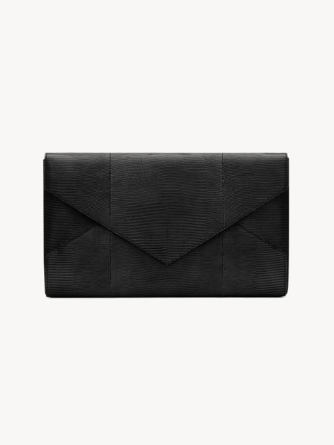 SAINT LAURENT LETTER LARGE POUCH IN LIZARD