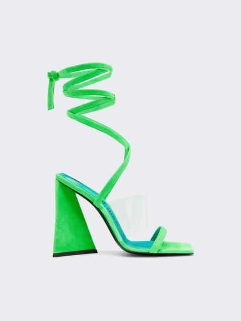 THE ATTICO Isa Sandal 115mm Fluorescent Green