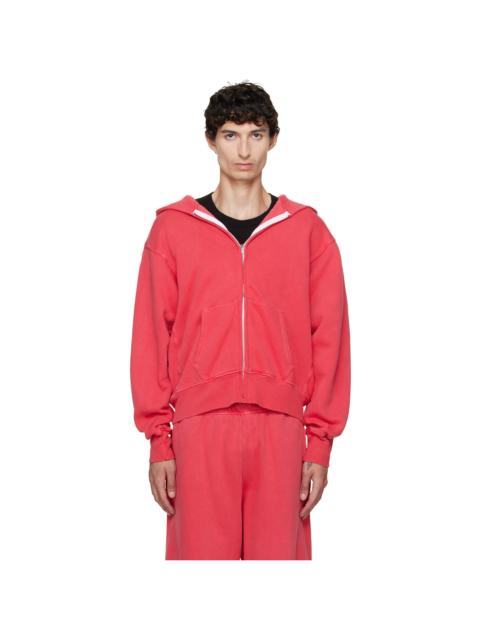 LES TIEN Pink Heavyweight Zip Hoodie