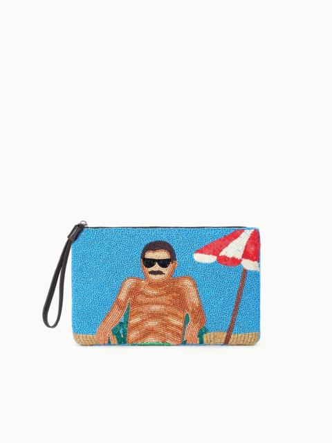 STAUD STAUD TOMMY BEADED LARGE POUCH SUNDAZE