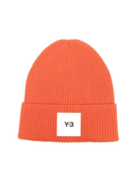 Y-3 logo-patch ribbed-knit beanie
