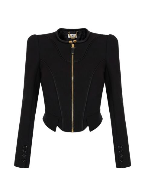 ELISABETTA FRANCHI jacket in double layer crêpe and satin fabrics