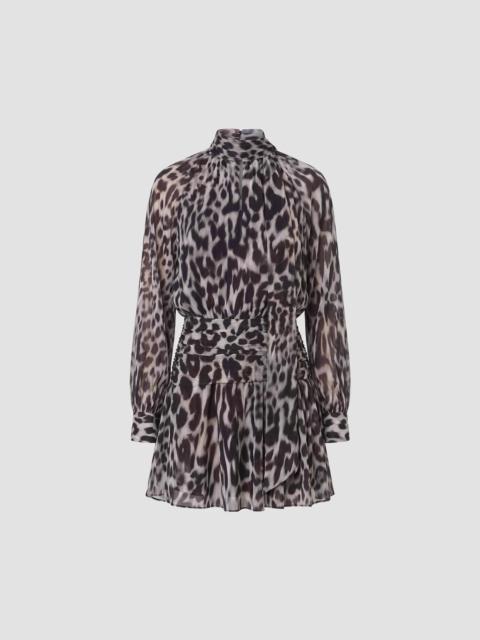 NICHOLAS Women's Courtney Leopard-Print Tieneck Mini Dress - Bordeaux Leopard