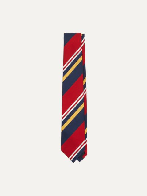 Drake's Navy, Red and Yellow Baiadera Stripe Mogador Tipped Tie