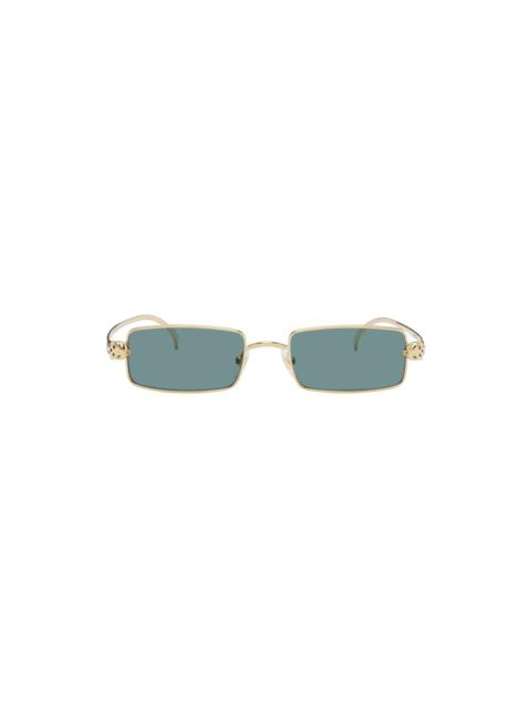 Cartier Gold Rectangular Sunglasses