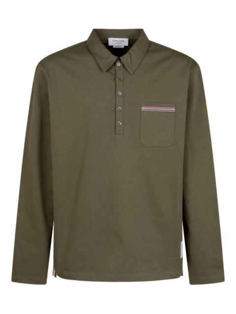 chest-pocket long-sleeve polo shirt