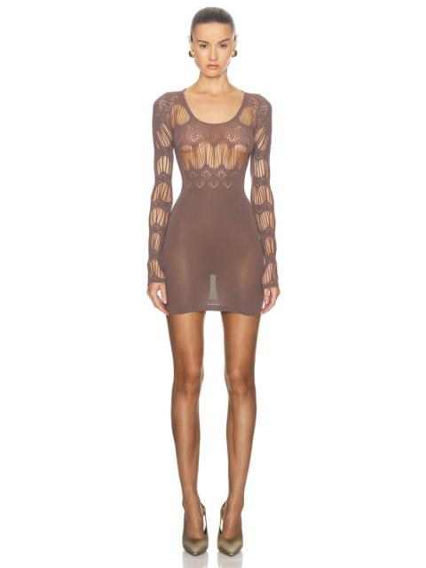 SAINT LAURENT Cut Out Long Sleeve Dress