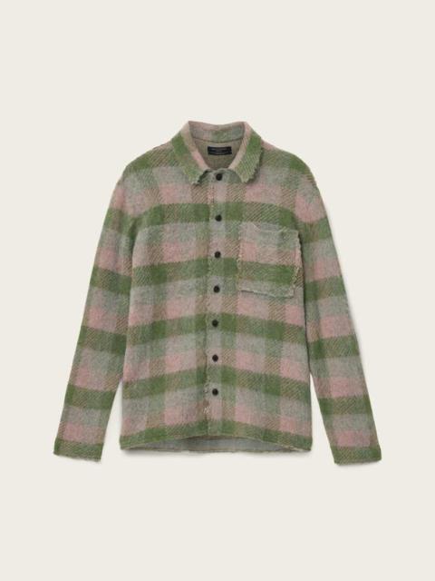 ALLSAINTS ADLER JACQUARD PLAID CARDIGAN