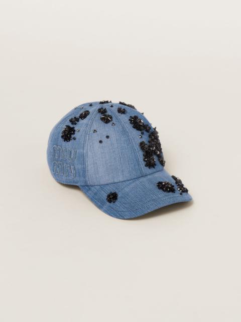 Denim baseball cap