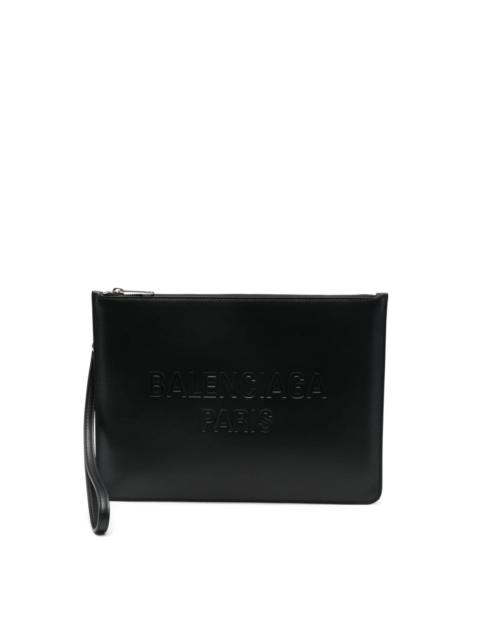 BALENCIAGA logo-debossed clutch bag