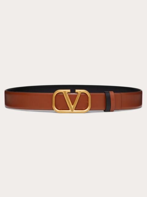 Valentino REVERSIBLE VLOGO SIGNATURE BELT IN GLOSSY CALFSKIN 30 MM