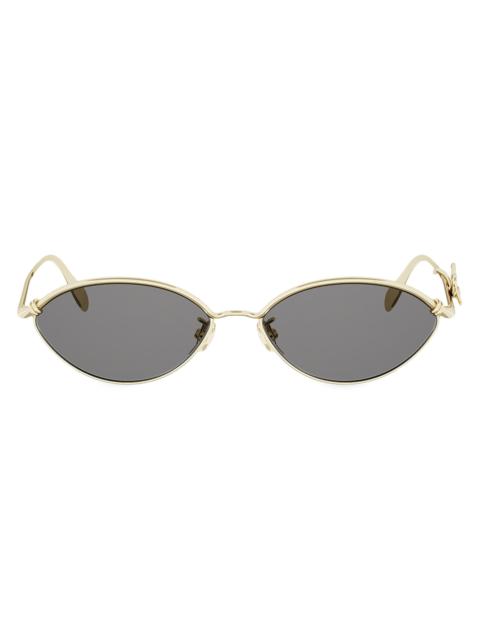 Dior Women's Dior Bow R1U 55MM Oval Sunglasses - Shiny Gold Smoke