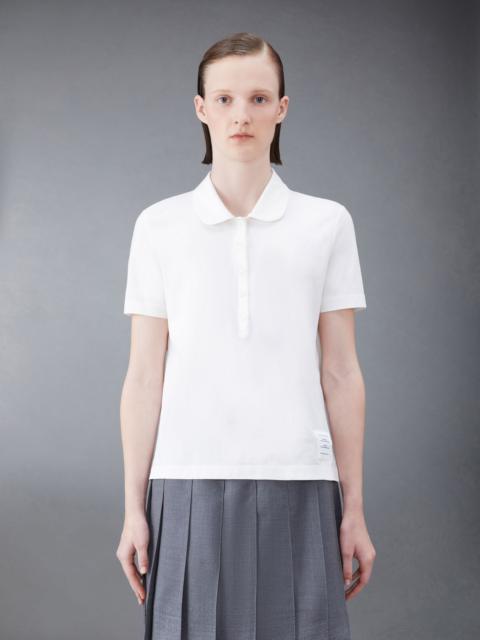 Thom Browne Cotton Crepe Jersey Round Collar Polo