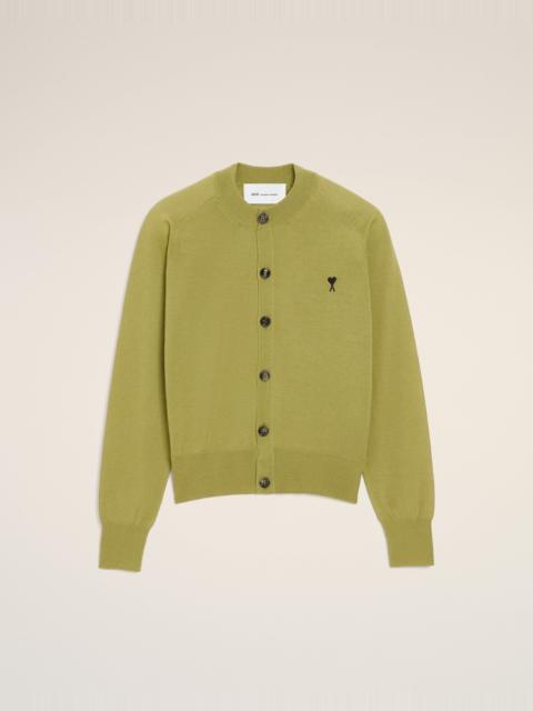 AMI Paris GREEN WOOL CREWNECK AMI DE COEUR CARDIGAN