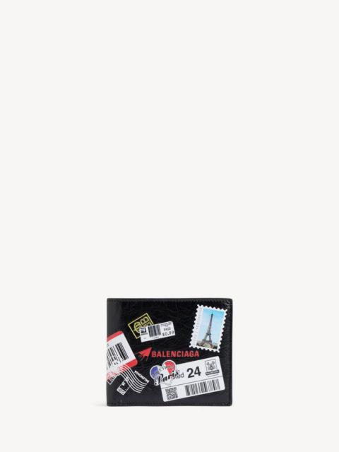 Men's Cash Square Folded Wallet in Black/multicolor