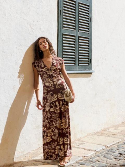 Poupette St Barth Long Dress Nova - Brown Kerylos
