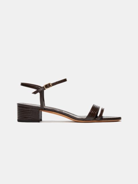 Emme Parsons SIMPLE BLOCK HEEL IN ESPRESSO LIZARD