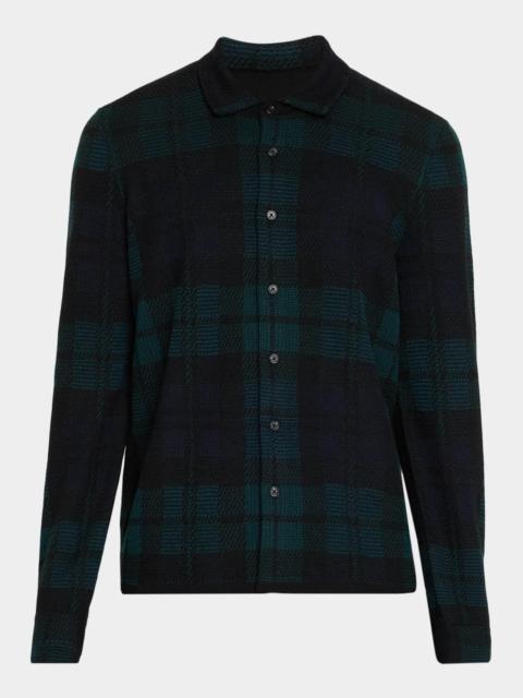 rag & bone Men's Wool Knit Plaid Button-Front Shirt