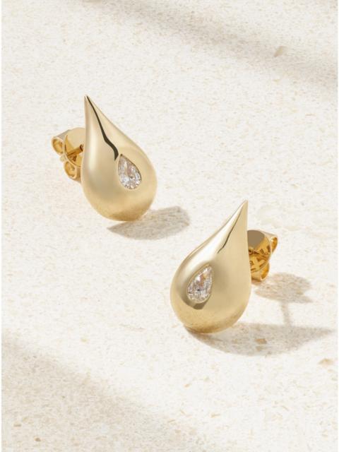 MATEO Water Droplet 14-karat Gold Diamond Earrings