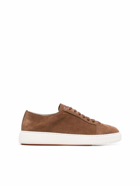 Santoni embossed logo low top sneakers