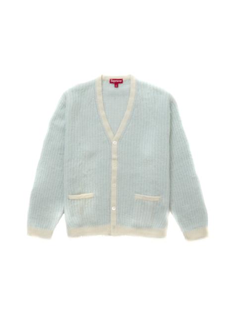 Supreme 2-Tone Mohair Cardigan Ivory