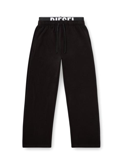 Diesel COTTON SWEATPANTS WITH DIESEL LOGO WAISTBAND