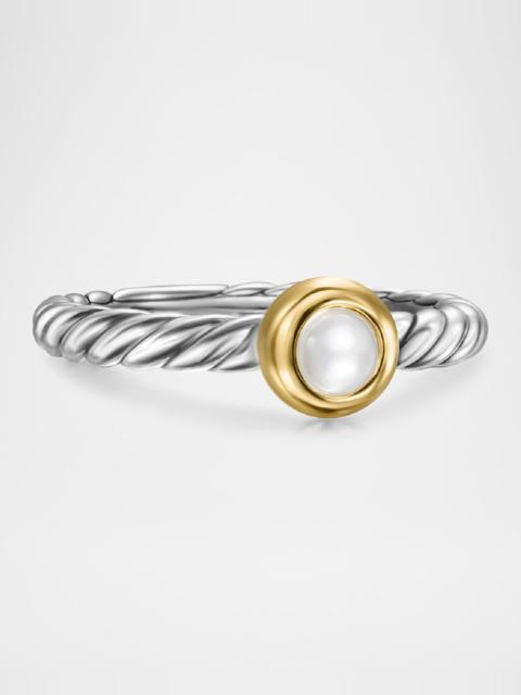 DAVID YURMAN Cable Flex Ring with Gemstone in Silver and 14K Gold, 2.8mm