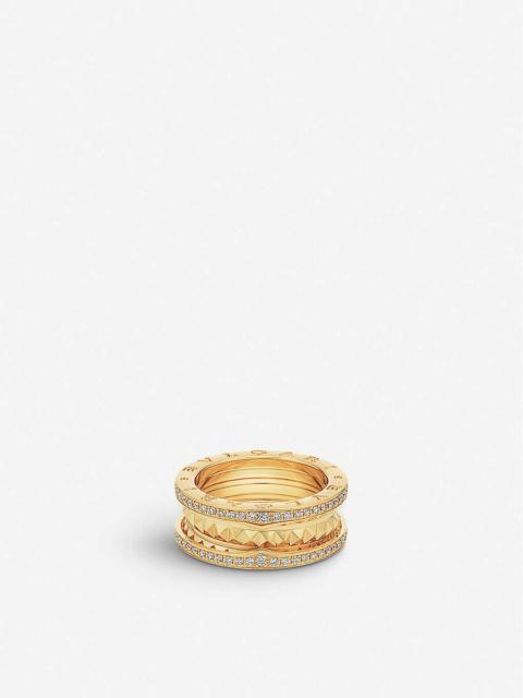 B.zero1 18ct yellow-gold and diamond pavé ring