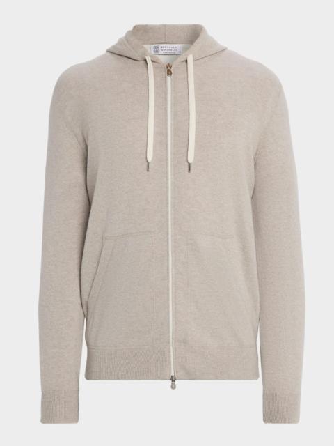 Brunello Cucinelli Men's Cashmere Full-Zip Hoodie