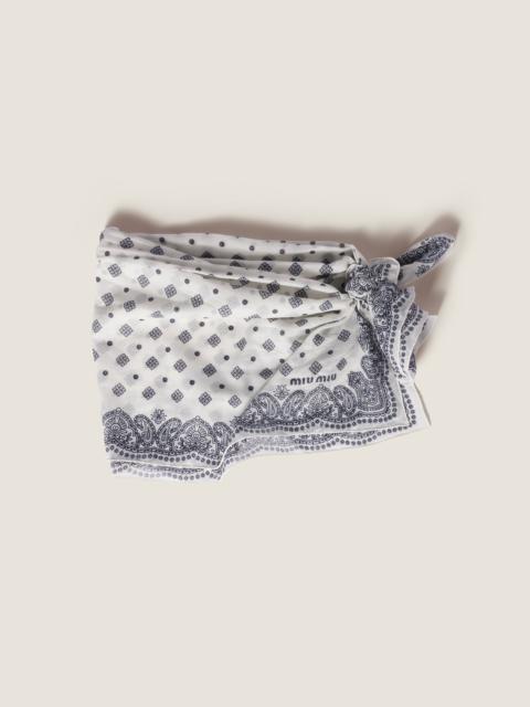 Miu Miu Printed poplin pareo