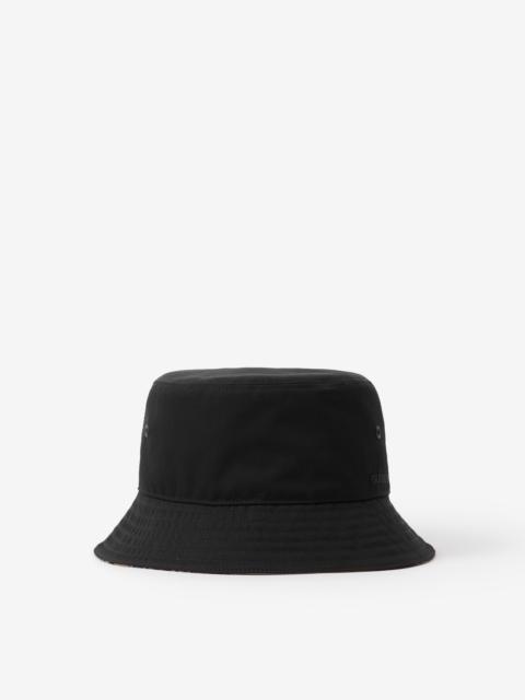 Burberry Embroidered Logo Cotton Gabardine Bucket Hat