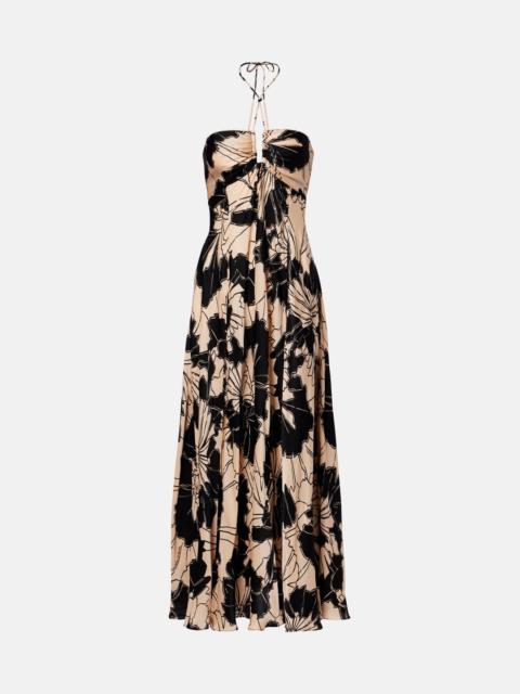 Poupette St Barth Carla floral halterneck maxi dress