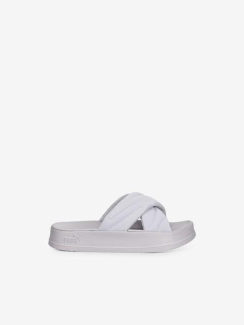 PUMA quilted crossover-strap slides