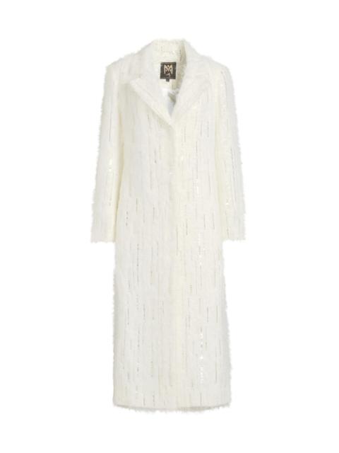 MILLY Women's Rhinestone-Embellished Long Coat - White