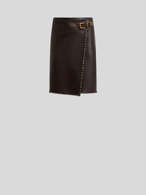Etro SHORT LEATHER SKIRT WITH STUDS