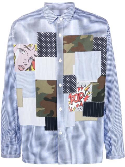 Junya Watanabe MAN graphic-patch checked shirt