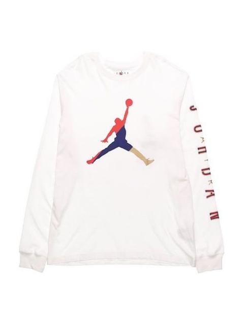 Jordan Air Jordan Alphabet Multi-Color Logo Round Neck Long Sleeves White CN3503-100