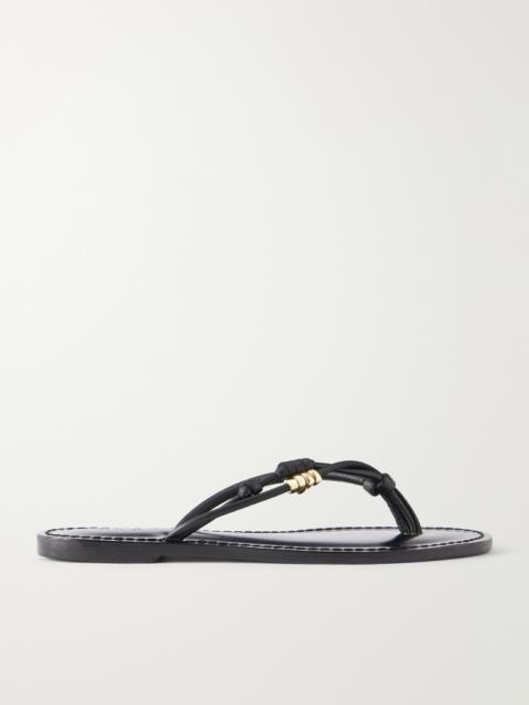 AMANU The Kiwayu Embellished Leather Sandals