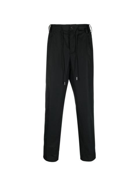 pressed-crease drawstring-waist trousers