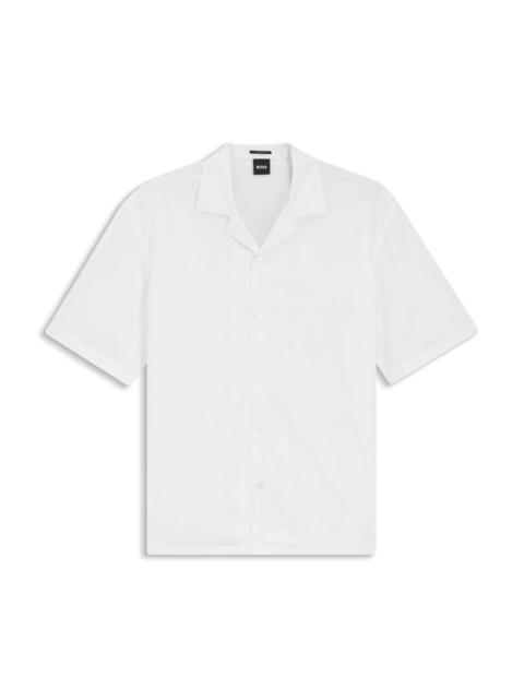 BOSS RELAXED-FIT SHIRT IN FLORAL-EMBROIDERED COTTON