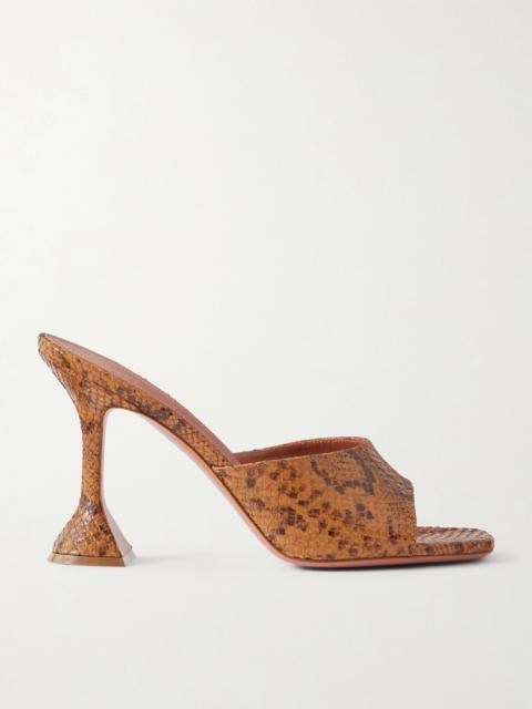 Amina Muaddi Lupita 95 Snake-effect Leather Mules