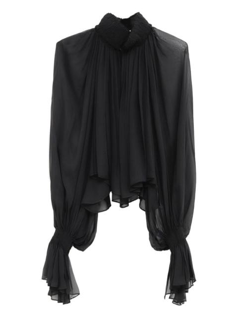 KHAITE Durer ruffled high-neck top