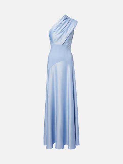 SOLACE LONDON Gabriela one-shoulder crêpe and satin gown