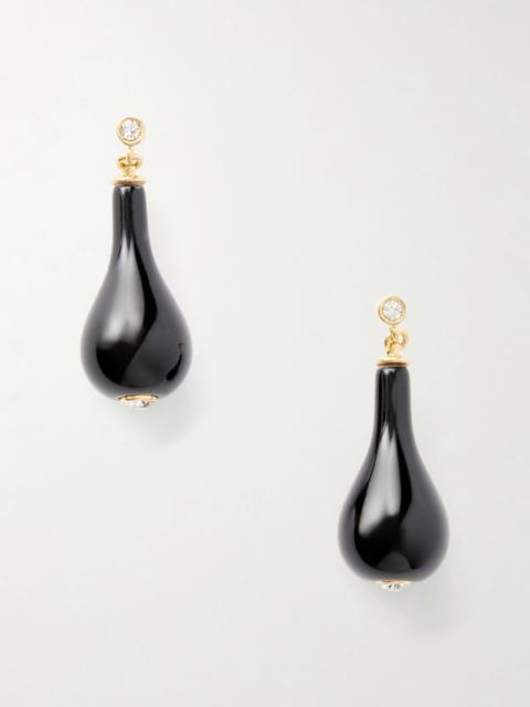 TOTEME Gold-plated, Onyx And Swarovski Crystal Earrings