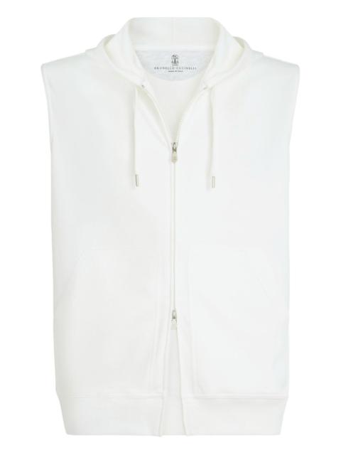 Brunello Cucinelli zipped sleeveless hoodie