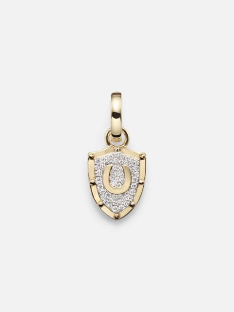 FOUNDRAE Protection Miniature Crest 18kt gold pendant with diamonds