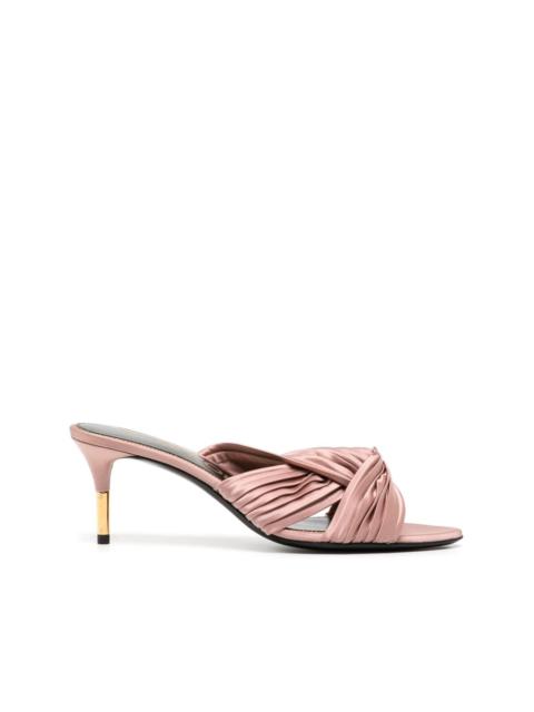 knot-detail 75mm pleated mules