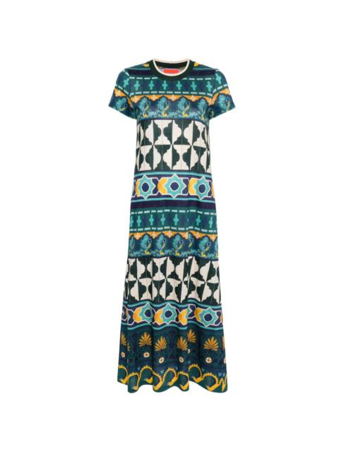 geometric-pattern cotton dress