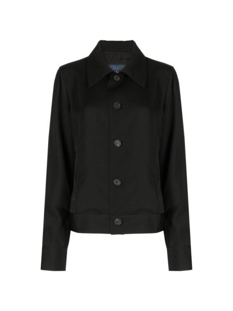 point-collar button-up jacket