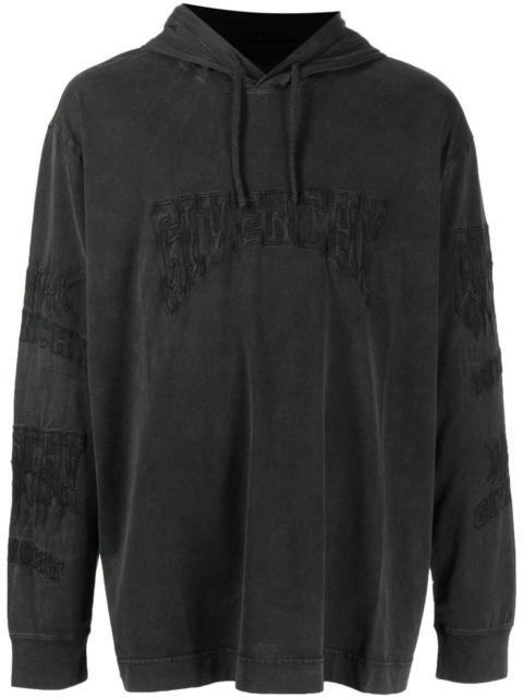 Givenchy embroidered logo faded-effect hoodie